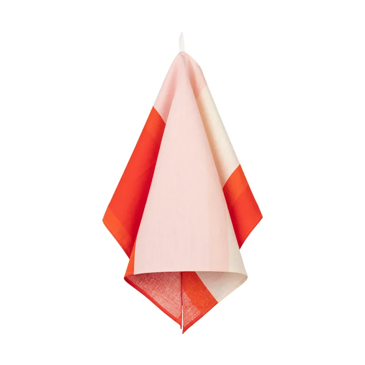 Unikko viskestykke 47x70 cm - Off white-pink-orange red - Marimekko