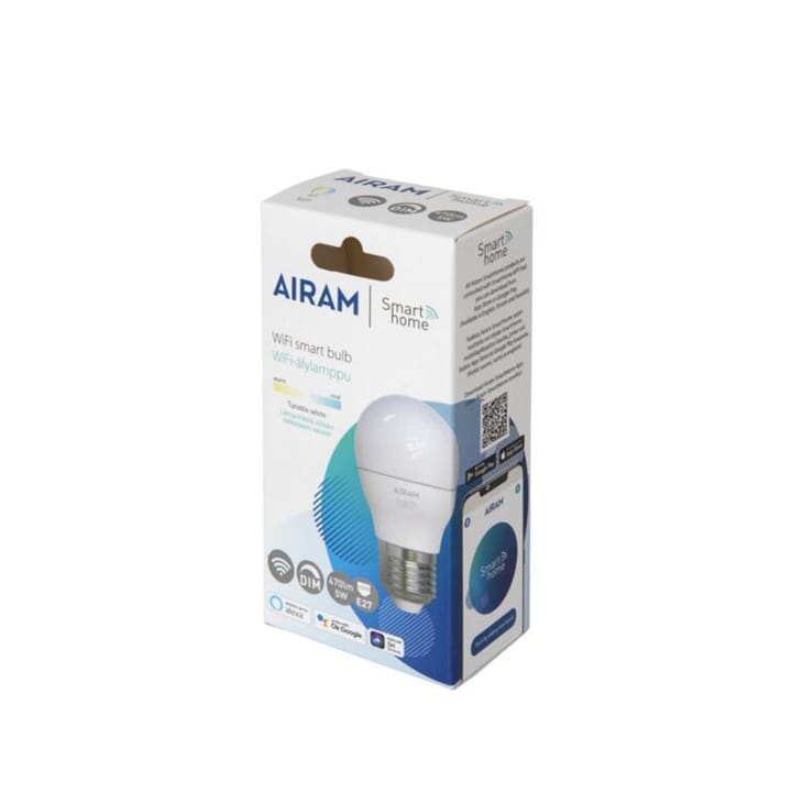 Airam Smarta Hemp LED-globe lyskilde, hvid e27, 5w Airam