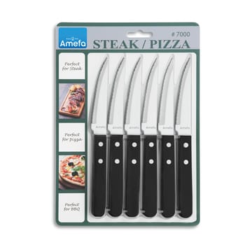 Pizza Noir grillkniv 6-pak - Sort - Amefa