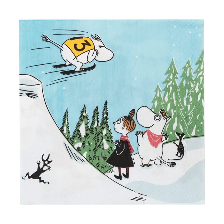 Moomin servietter 33x33 cm - Ski jumping - Arabia