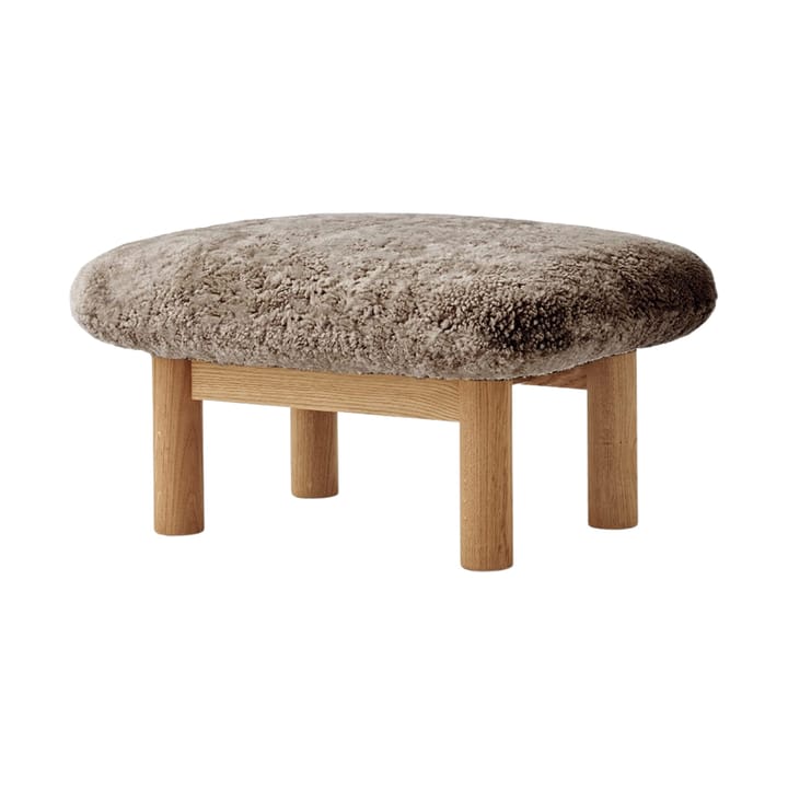 Brasilia fodskammel, Natural oak-Sahara sheepskin curly Audo Copenhagen