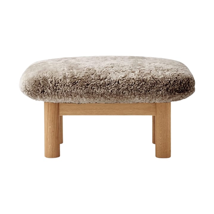 Brasilia fodskammel, Natural oak-Sahara sheepskin curly Audo Copenhagen