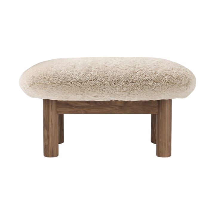 Brasilia fodskammel, Walnut-Nature sheepskin curly Audo Copenhagen