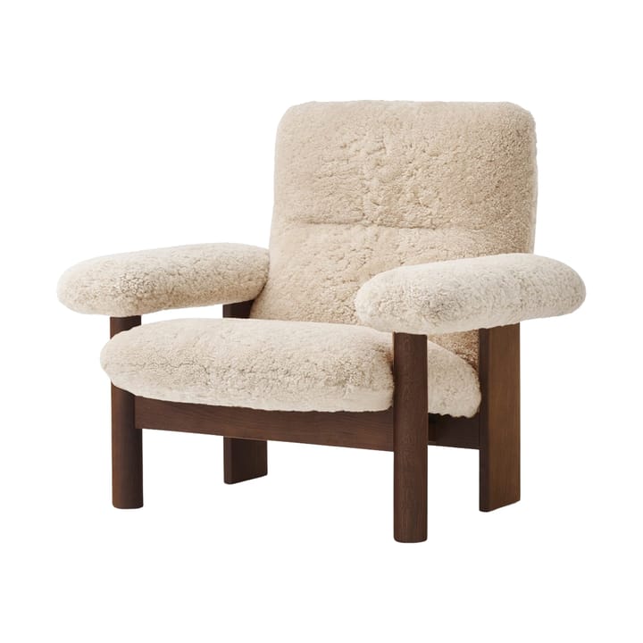 Brasilia lænestol, Dark oak-Nature sheepskin curly Audo Copenhagen