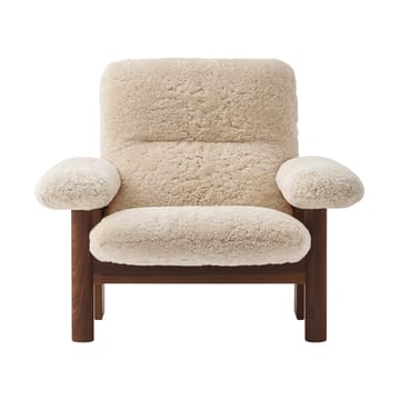 Brasilia lænestol - Dark oak-Nature sheepskin curly - Audo Copenhagen