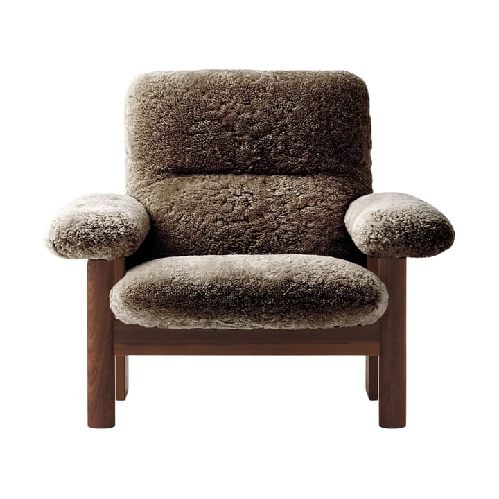 Brasilia lænestol, Dark oak-Sahara sheepskin curly Audo Copenhagen