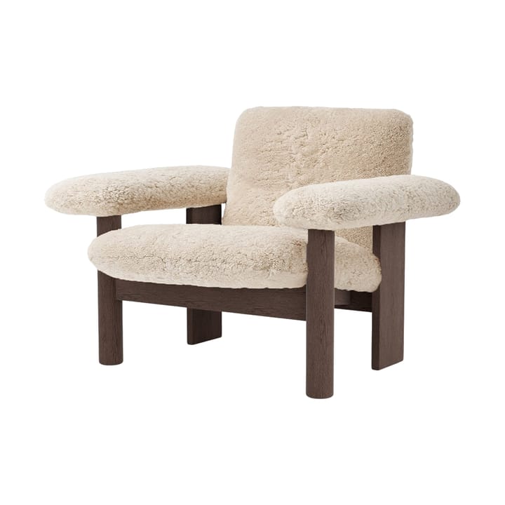 Brasilia lænestol low back - Dark oak-Nature sheepskin curly - Audo Copenhagen