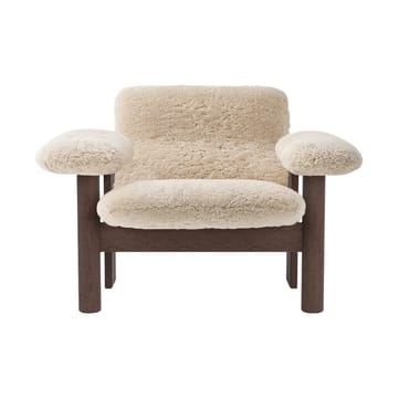 Brasilia lænestol low back - Dark oak-Nature sheepskin curly - Audo Copenhagen