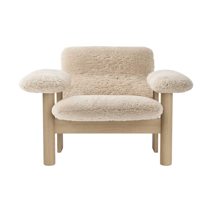 Brasilia lænestol low back, Natural oak-Nature sheepskin curly Audo Copenhagen