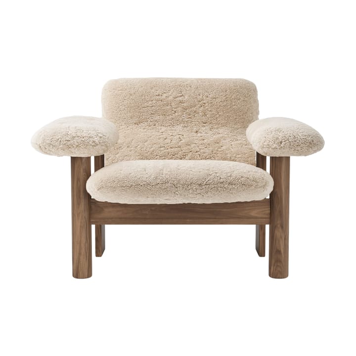 Brasilia lænestol low back, Walnut-Nature sheepskin curly Audo Copenhagen