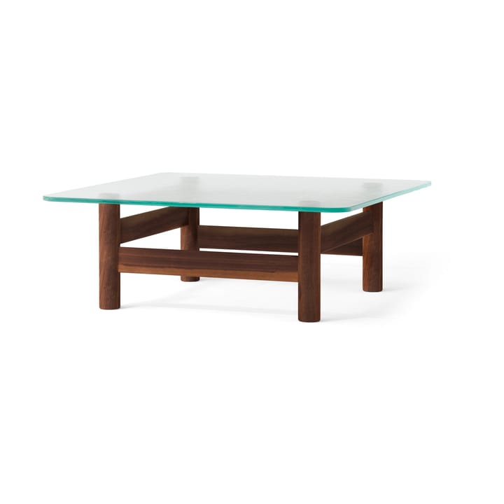 Brasilia sofabord 100x100 cm, Walnut-clear glass Audo Copenhagen