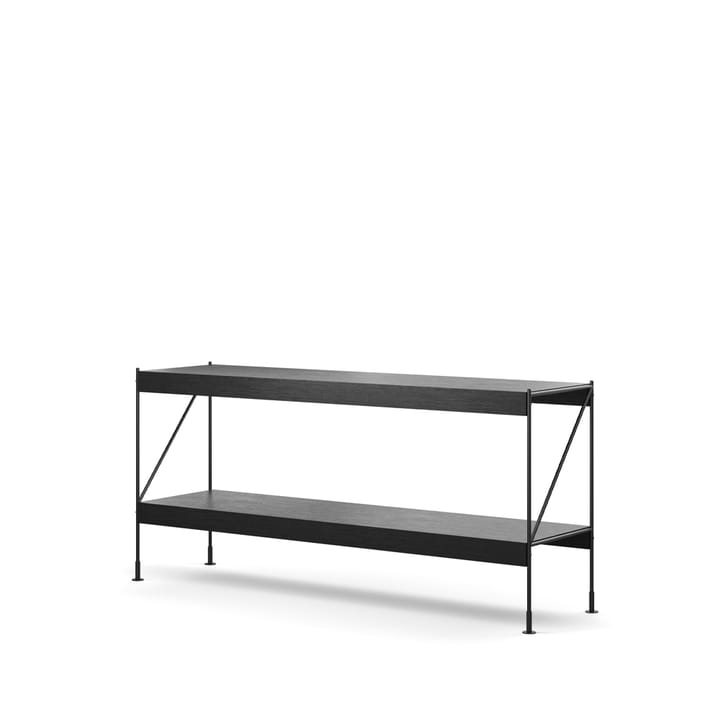 Zet hyldesystem, oak black stained, 1x2, black steel base Audo Copenhagen