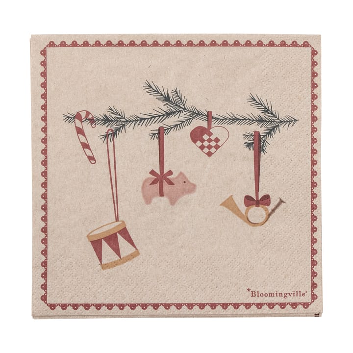 Yule papirservietter 33x33 cm 20-pak - Multi - Bloomingville