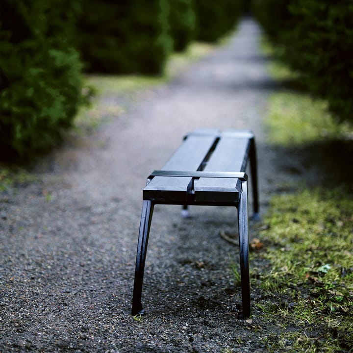 Haga bænk, Olieret mahogni, råt aluminiumstativ Byarums bruk