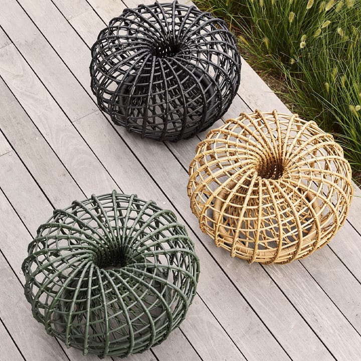 Nest bord/fodskammel, Dark green, lille Cane-line