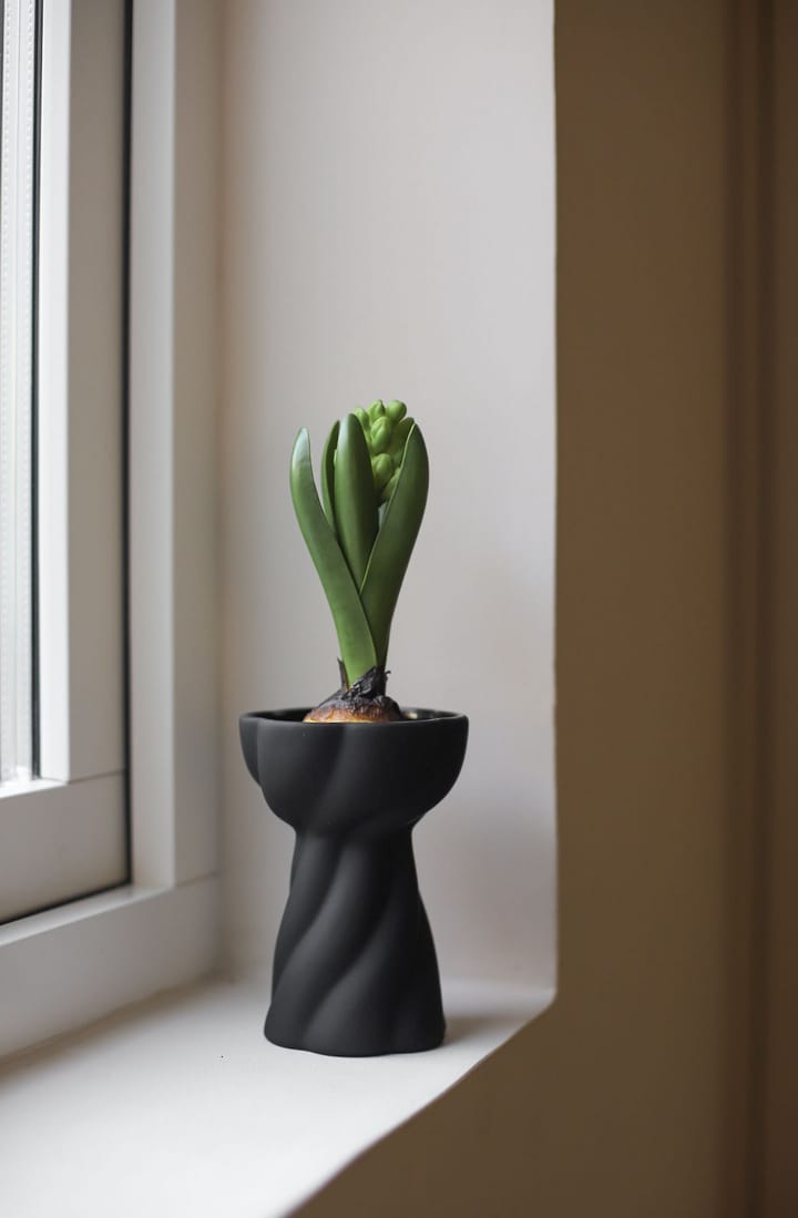 Twist bulb vase 12,8 cm, Black Cooee Design