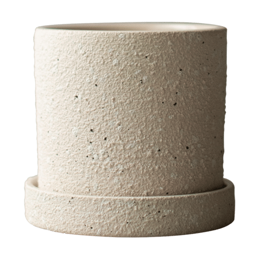 Grow potte Ø10 cm med underskål - Creme structure - DBKD