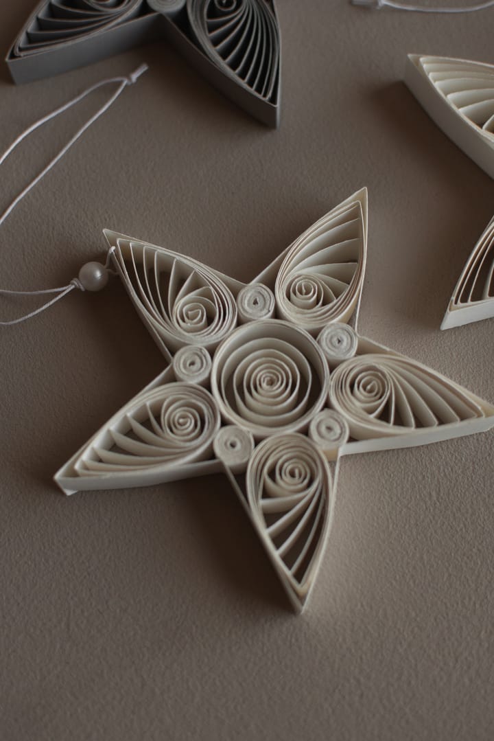 Paper star juleophæng 10,5 cm - White - DBKD