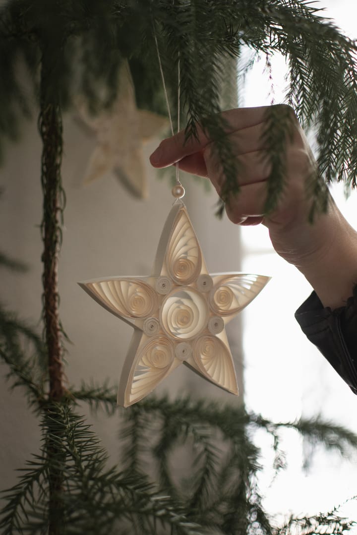 Paper star juleophæng 10,5 cm - White - DBKD