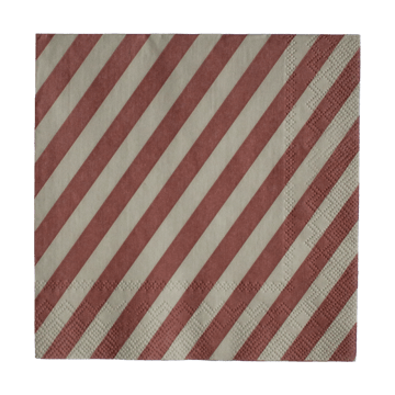 Stripe papirserviet 33x33 cm - Dark red - DBKD