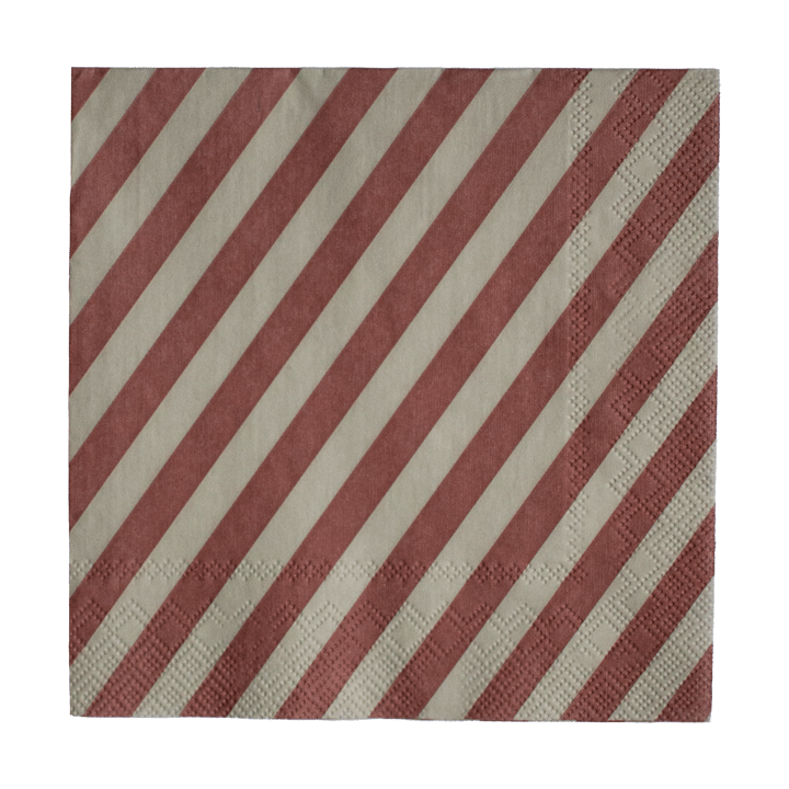 Stripe papirserviet 33x33 cm - Dark red - DBKD