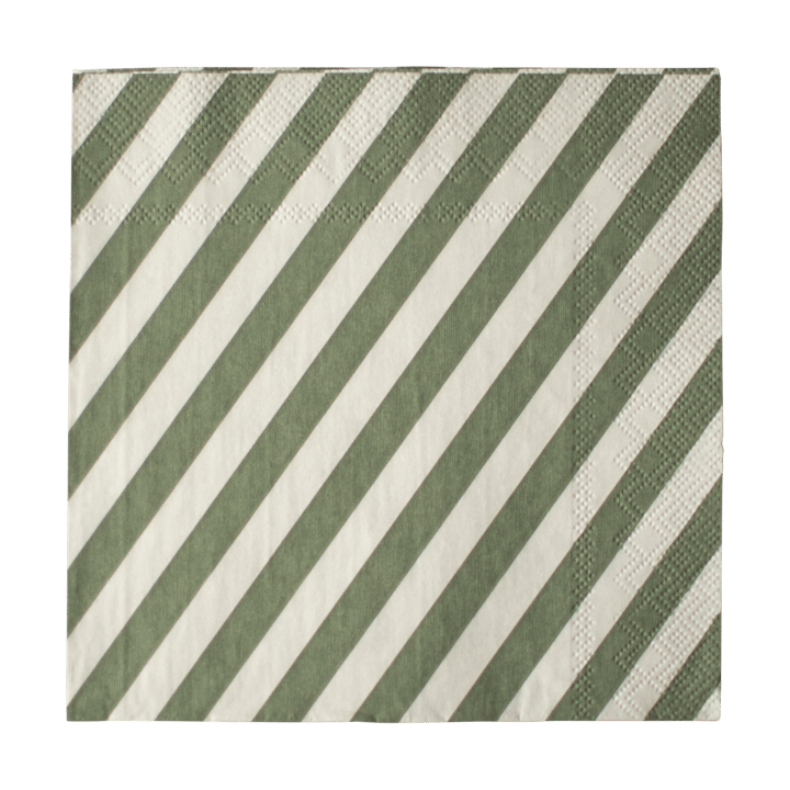 Stripe papirserviet 33x33 cm, Green DBKD