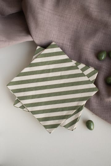 Stripe papirserviet 33x33 cm - Green - DBKD