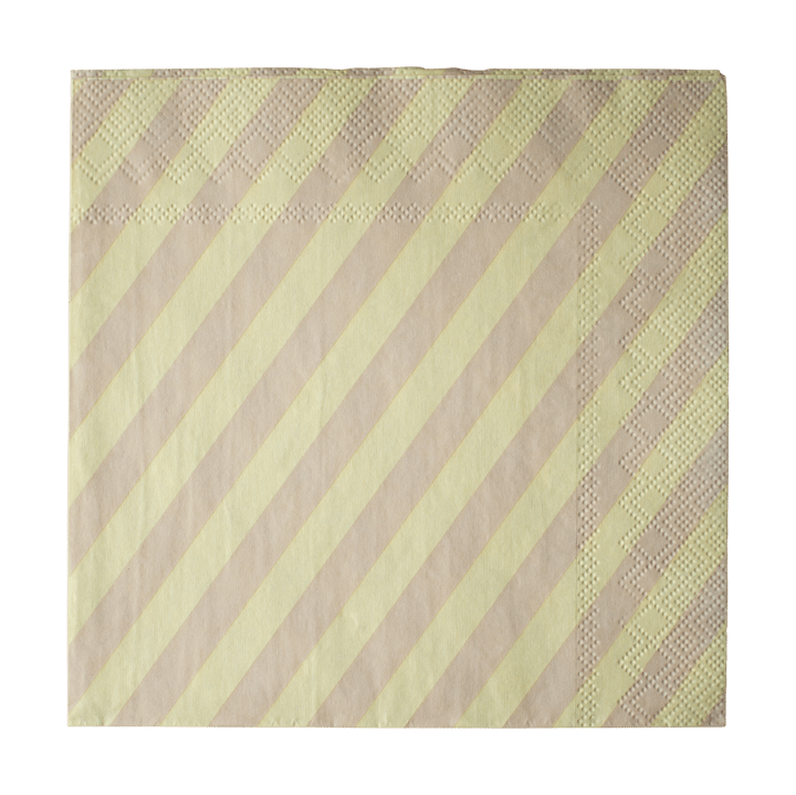 Stripe papirserviet 33x33 cm, Yellow DBKD