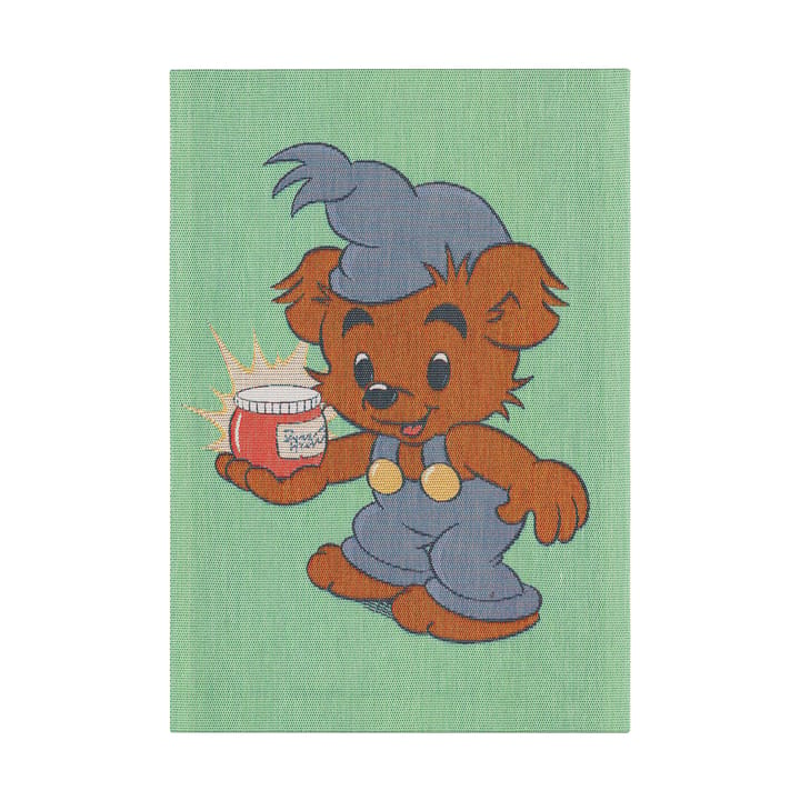 Bamse viskestykke 35x50 cm - Blå-grøn - Ekelund Linneväveri