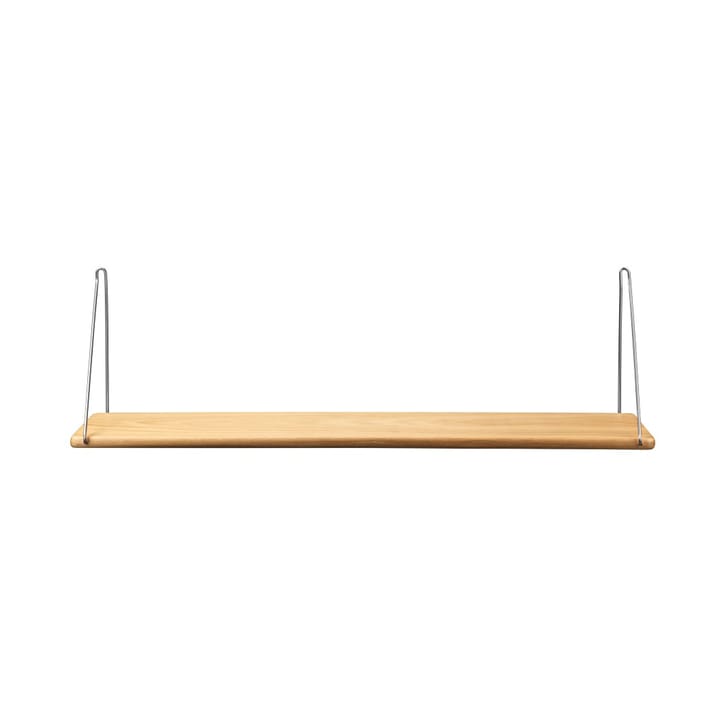 B145 Shelf w/brackets hylde - 20x90 cm oak nature-brushed stainless - FDB Møbler