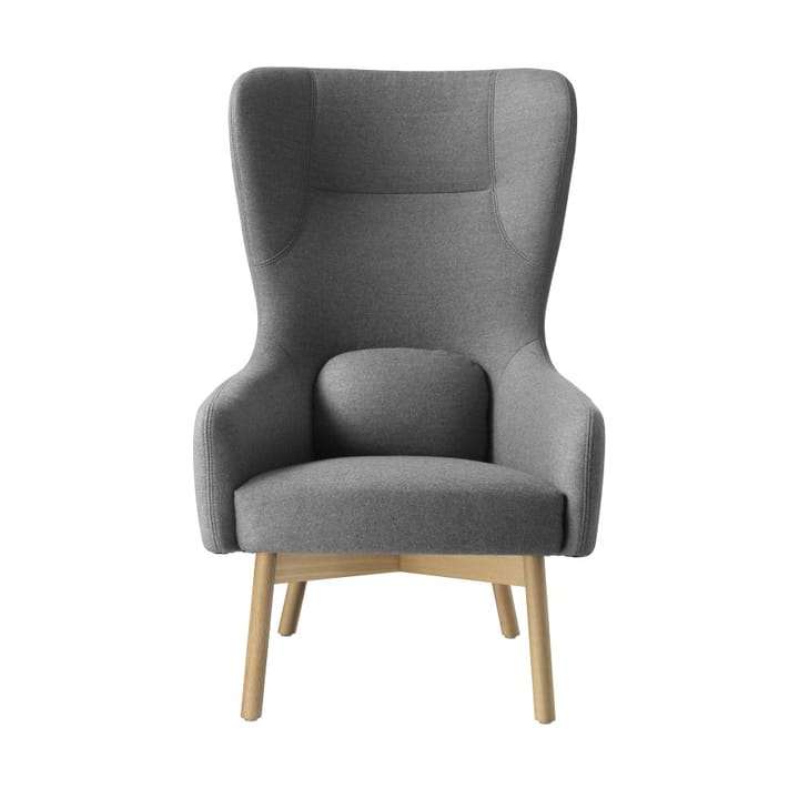 L35 Gesja Wing Chair øreklapstol - Oak nature lacquered-dark grey - FDB Møbler