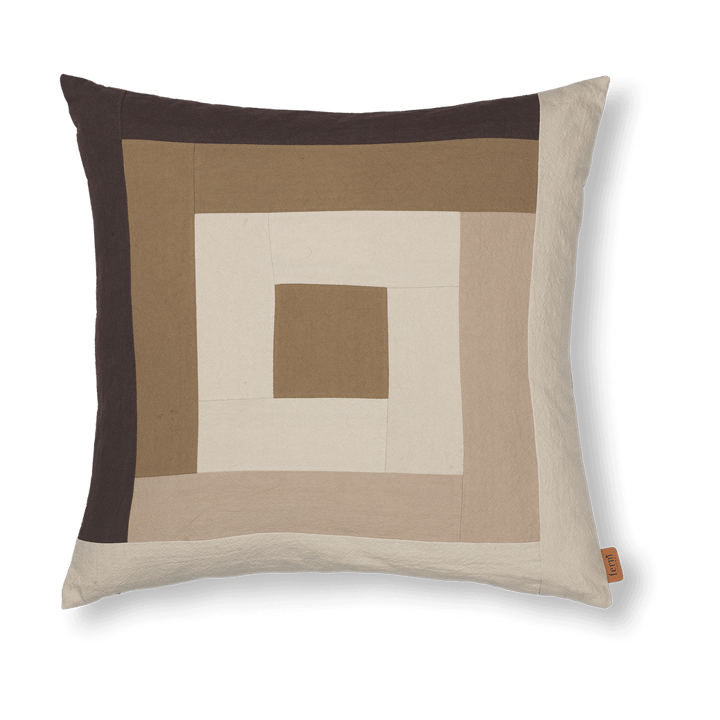 Border patchwork pudebetræk 50x50 cm - Coffee-dark sand - ferm LIVING