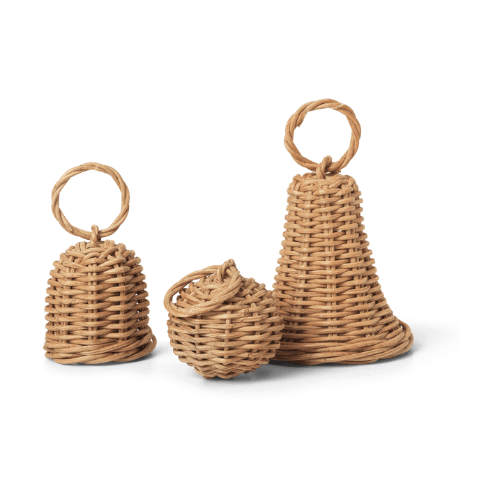 Braided Bell Baubles juleophæng 3-pak - Natural - Ferm LIVING