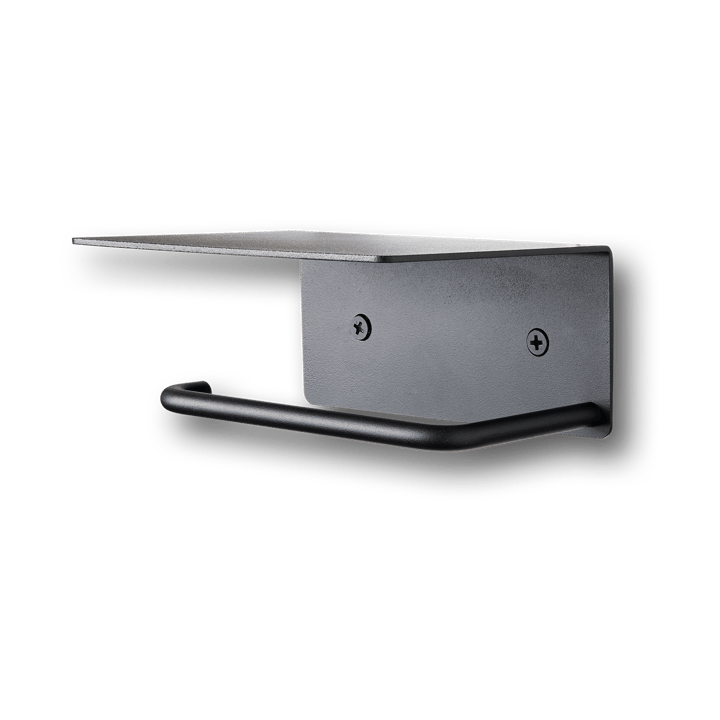 Dora toiletrulleholder med hylde - Black - ferm LIVING