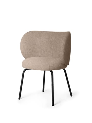 Rico dining chair bouclé - Sand/Black - ferm LIVING