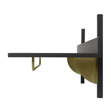 Sector hylde med stang 37x87 cm - Black ash-brass - ferm LIVING