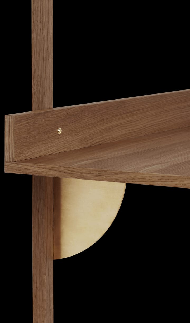 Sector skrivebord, Smoked Oak, brass ferm LIVING