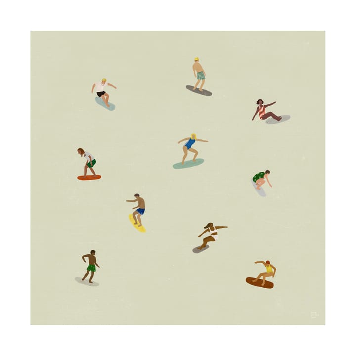 Surfers plakat - Beige, 40x40 cm - Fine Little Day