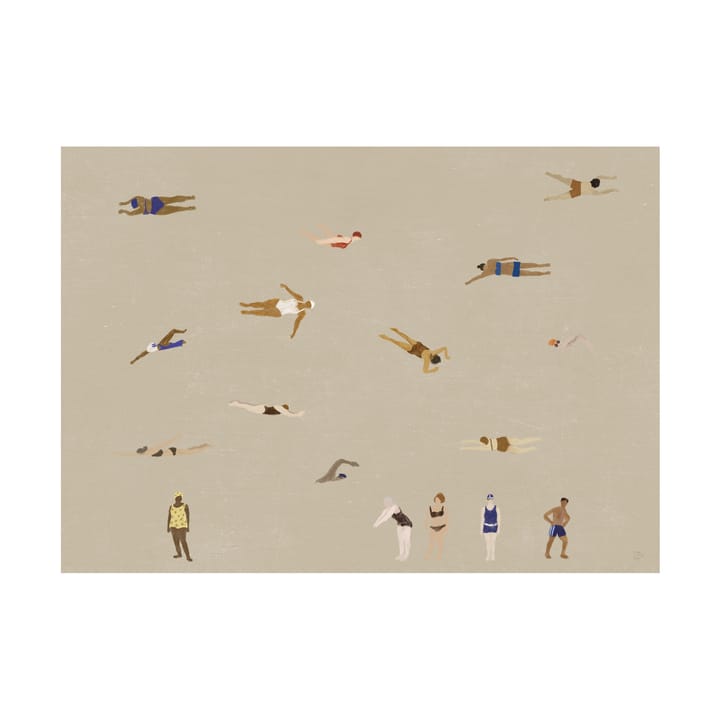 Swimmers plakat - Beige, 50x70 cm - Fine Little Day