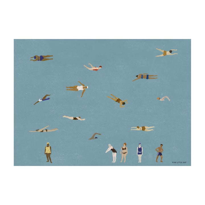 Swimmers plakat - Blue, 50x70 cm - Fine Little Day