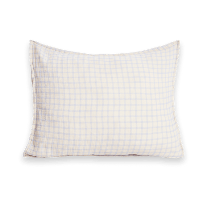 Gingham Sky Blue Muslin pudebetræk - 50x60 cm - Garbo&Friends