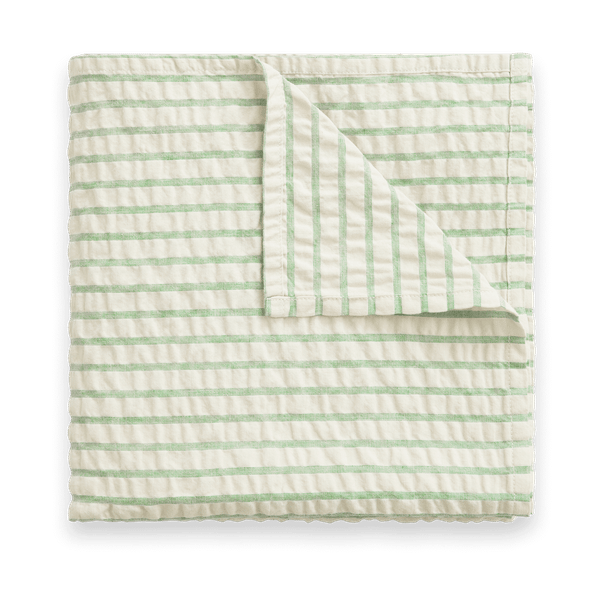 Stripe Emerald Seersucker swaddle tæppe - 110x110 cm - Garbo&Friends