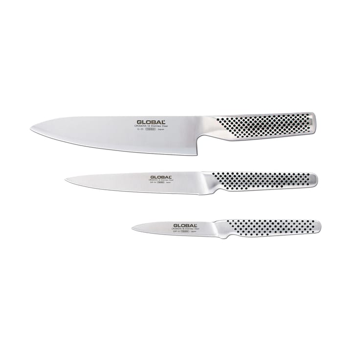 Global G-551524R knivsæt, 3 knive - Rustfrit stål - Global