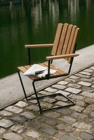 A2 lænestol - Ubehandlet teak-sort - Grythyttan Stålmöbler