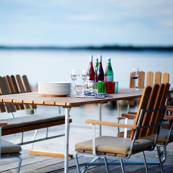 B25A bord, Teak-varmforzinket stativ Grythyttan Stålmöbler