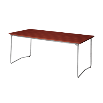 B31 170 spisebord - Dark red lacquered oak-galvanized base - Grythyttan Stålmöbler