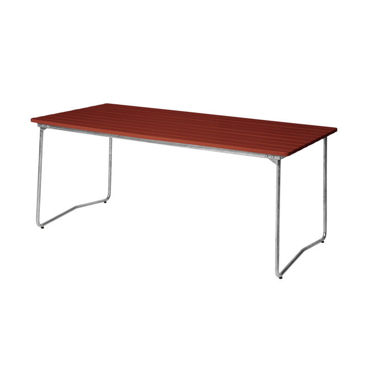 B31 170 spisebord - Dark red lacquered oak-galvanized base - Grythyttan Stålmöbler