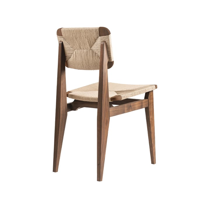 C-Chair stol, american walnut, naturflettet sæde og ryg GUBI