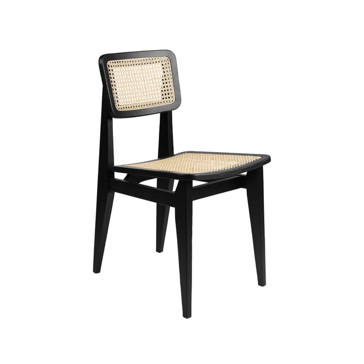 C-Chair stol - black stained oak, rattan - GUBI