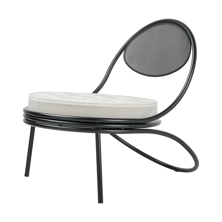 Copacabana Outdoor Lounge Chair beklædt sæde - Leslie stripe limonta 020-sorte ben - GUBI